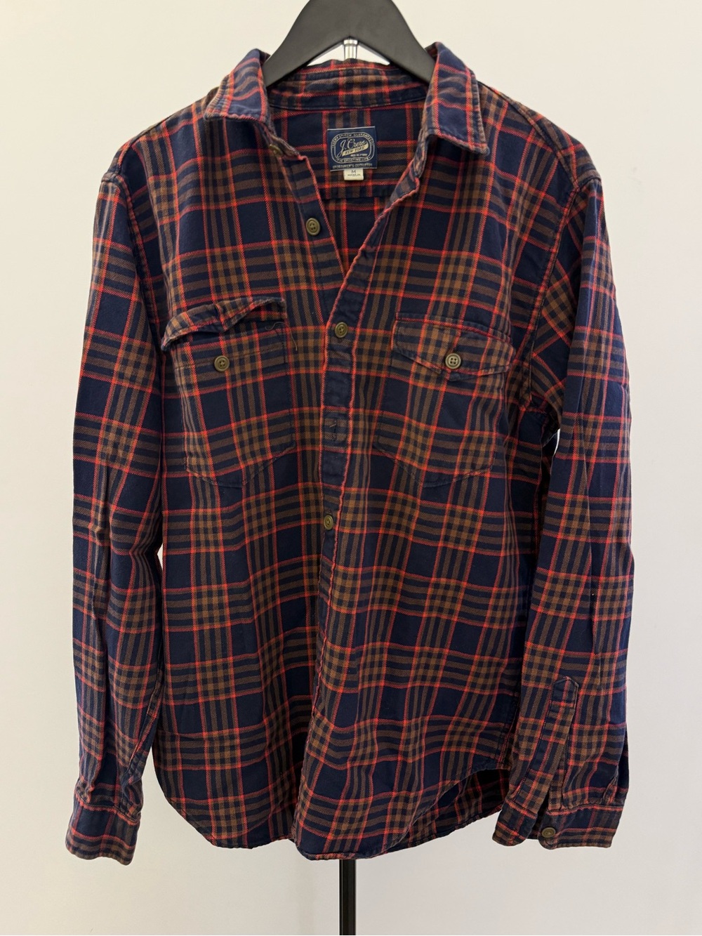 J.CREW Men's Plaid Check Button Up Shirt 100% Cotton